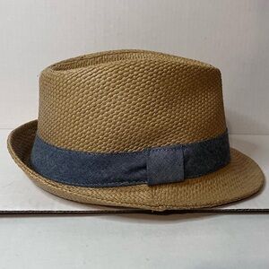 Paper Weave Tan Fedora with Gray Band